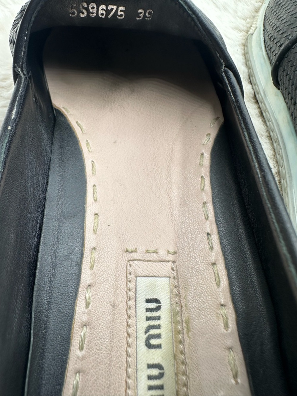 Miu Miu Platform Perforated Leather Metal Cap Toe Sneakers size 39 US 9 - Picture 11 of 12
